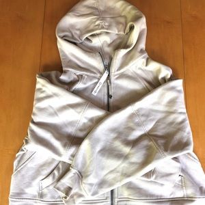 Lululemon Half Zip Scuba Hoodie in white opal